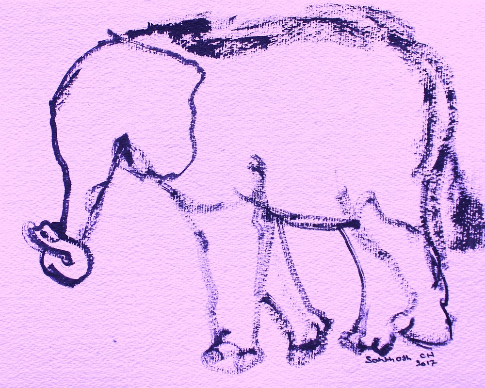 Desenho de um elefante curioso de Santhosh ch