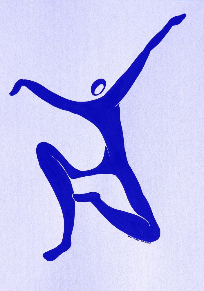 Bailarina azul dinâmica de Santhosh ch