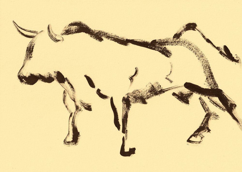 Esboço dinâmico de touro de Santhosh ch