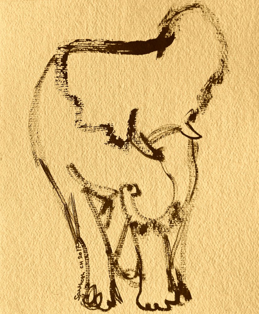 Desenho expressivo de elefante de Santhosh ch