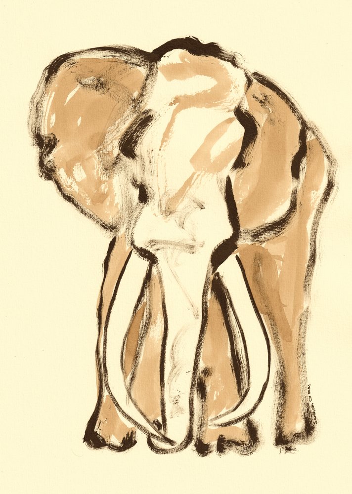 Esboço expressivo de elefante de Santhosh ch