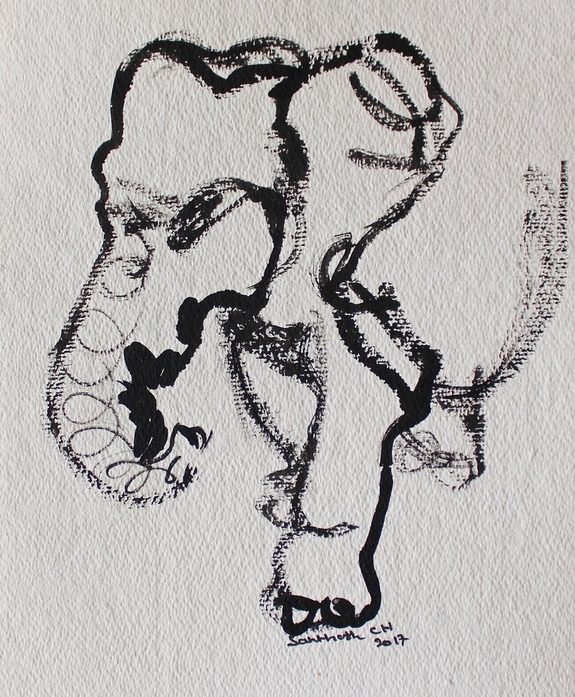 Desenho linear expressivo de Santhosh ch