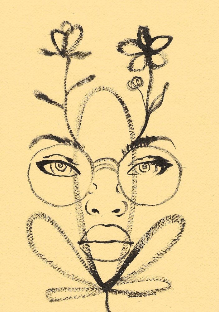 Desenho de um rosto floral de Santhosh ch