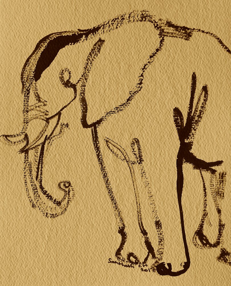 Esboço minimalista de elefante de Santhosh ch