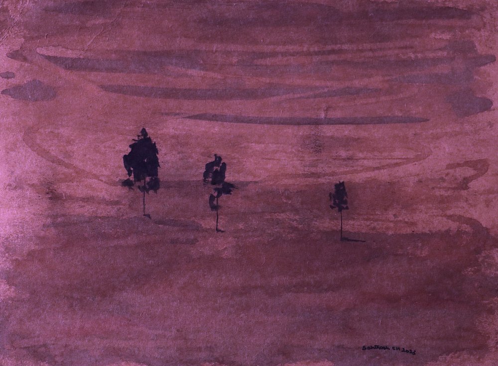 Paisagem minimalista cor de ameixa de Santhosh ch
