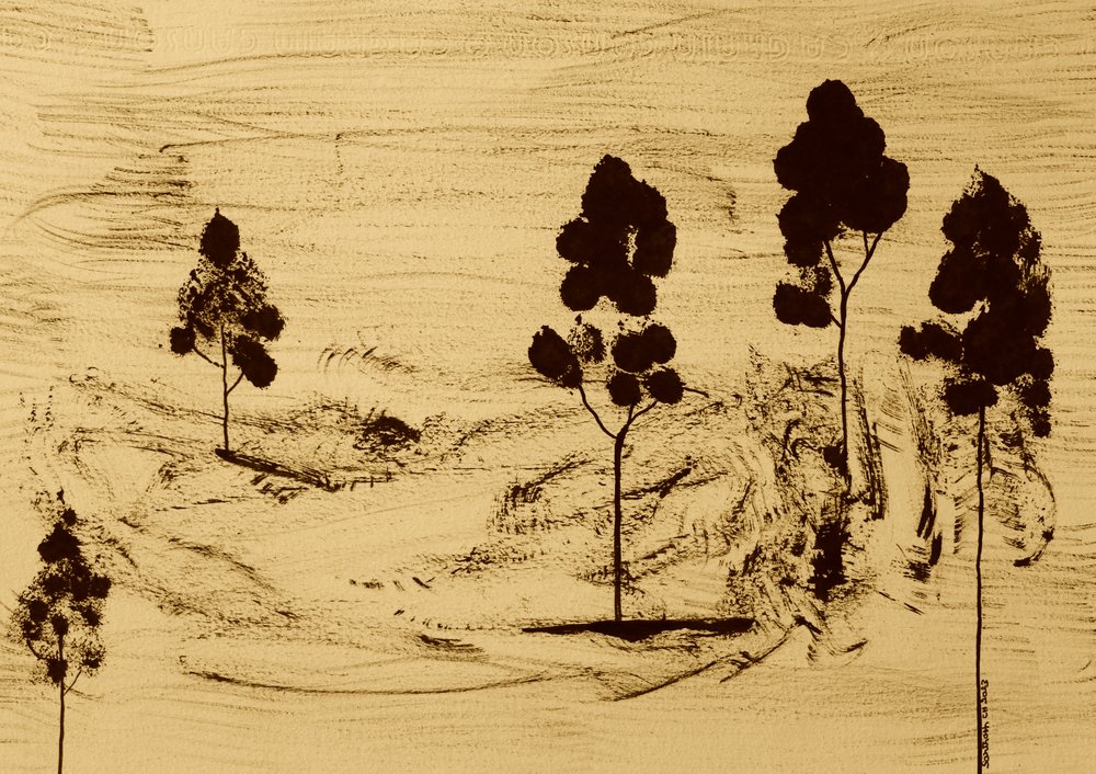 Paisagem minimalista em sépia de Santhosh ch