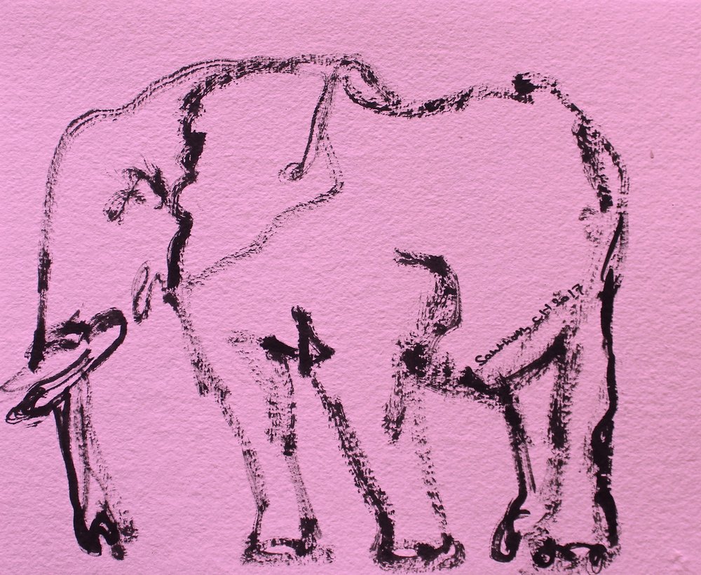 Esboço de elefante cor-de-rosa de Santhosh ch