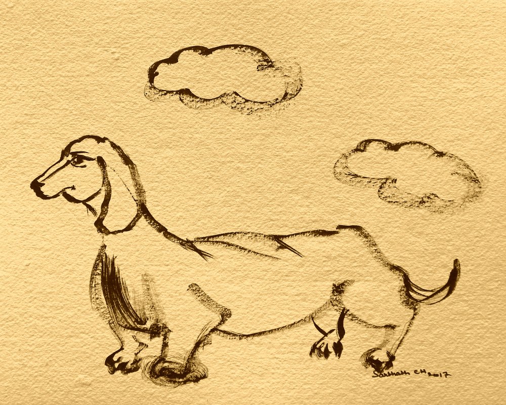 Esboço brincalhão de cão-salsicha de Santhosh ch