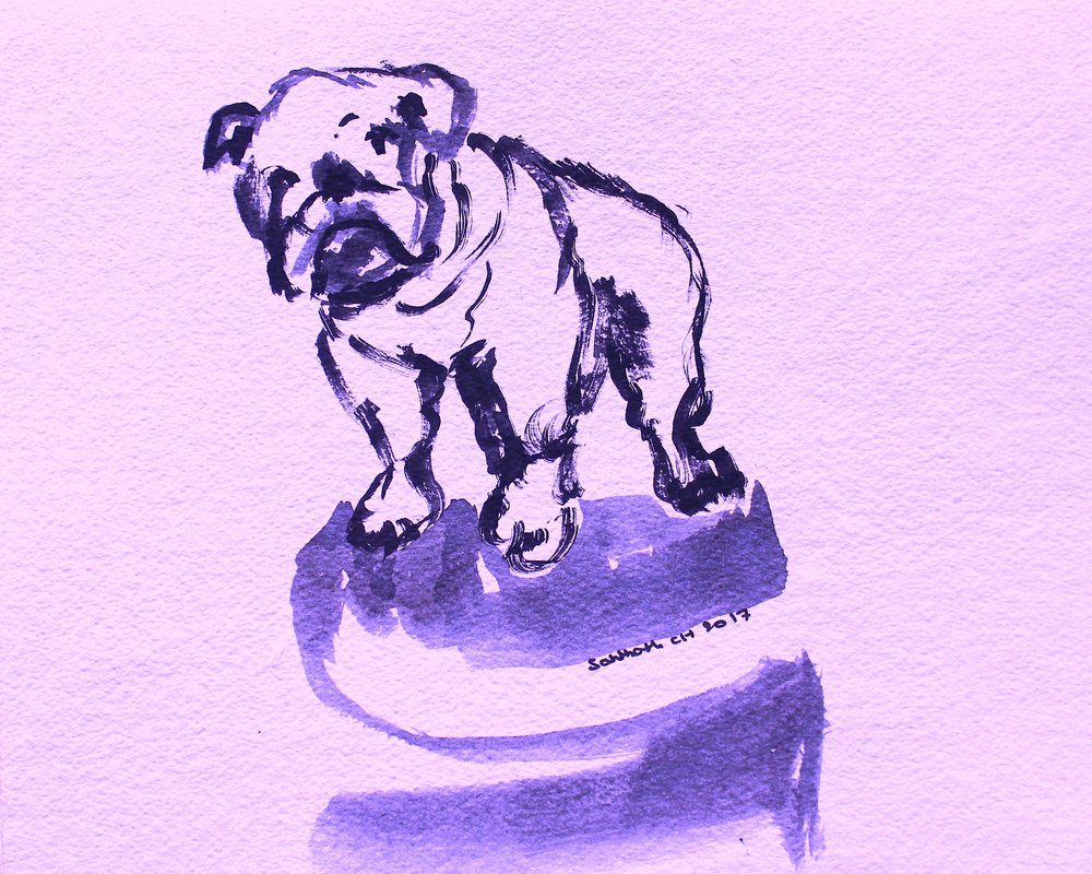 Esboço de bulldogue roxo de Santhosh ch
