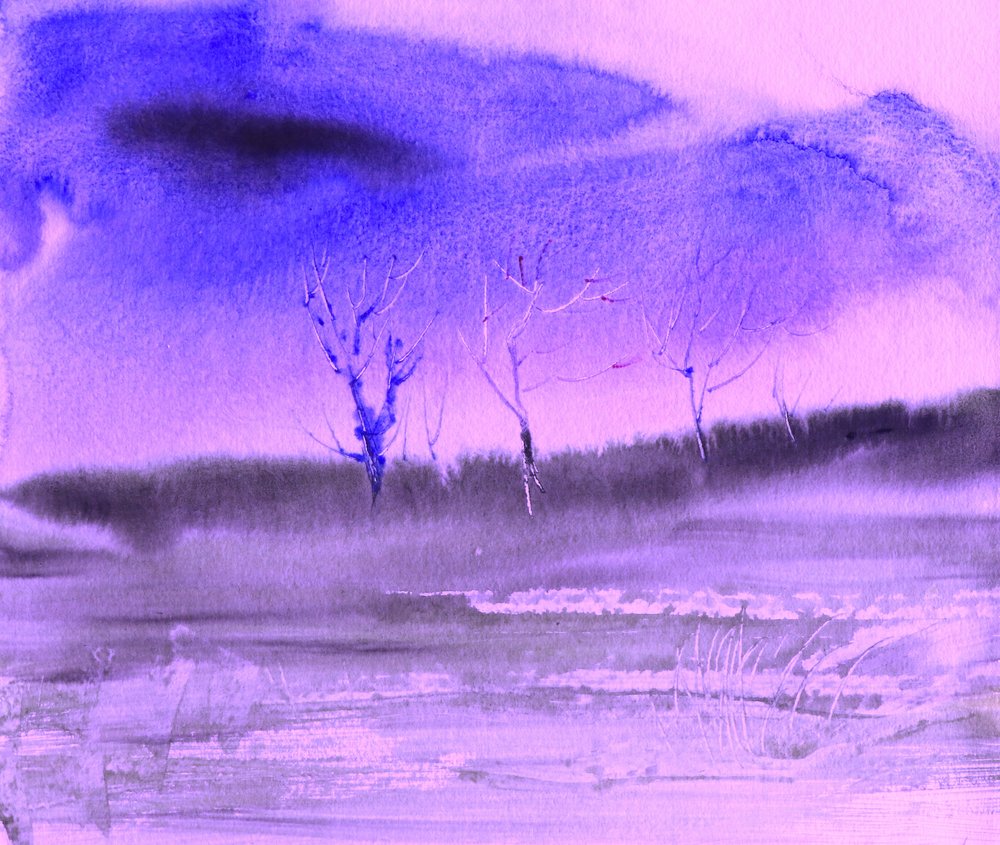 Paisagem de Inverno Roxa de Santhosh ch