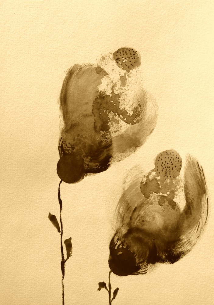 Flores abstratas em sépia de Santhosh ch