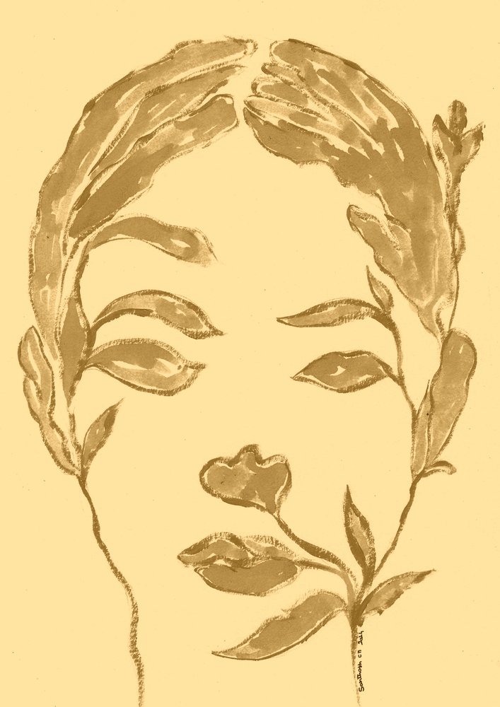 Rosto floral sereno de Santhosh ch