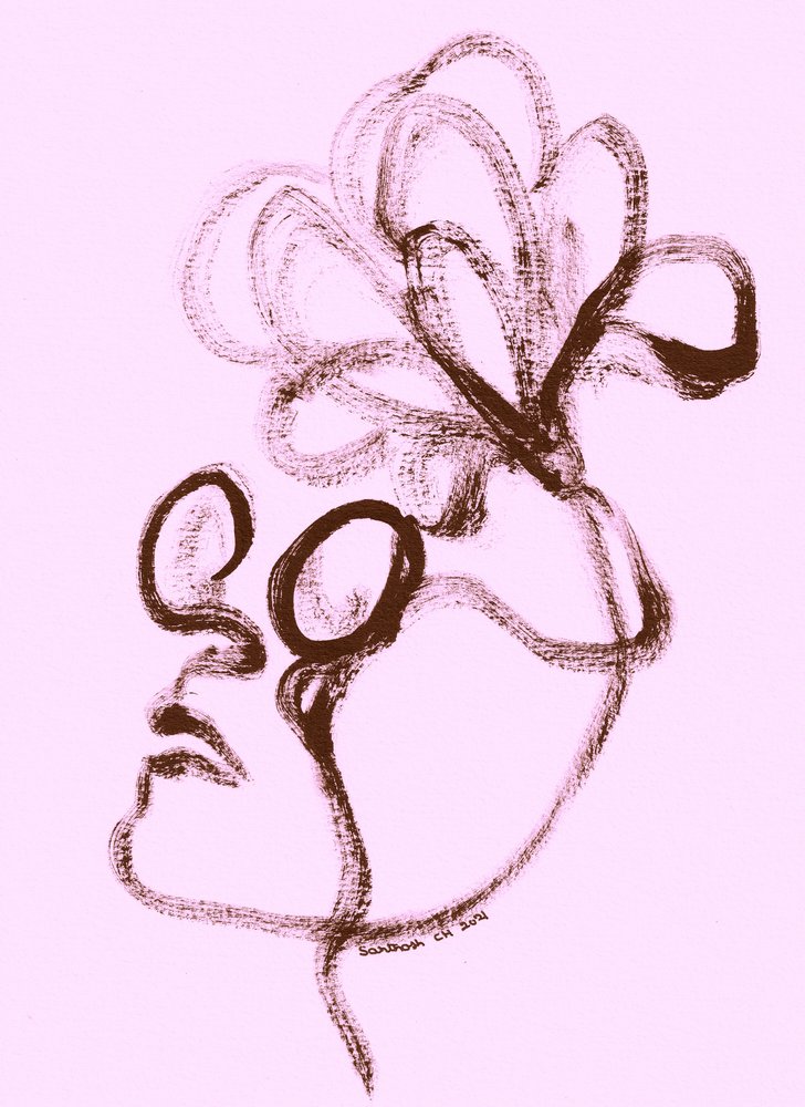 Retrato floral sereno de Santhosh ch