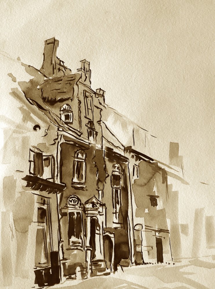 Edifício urbano sépia vintage de Santhosh ch