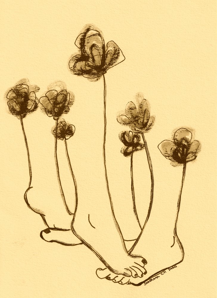 Flores caprichosas em forma de pés de Santhosh ch