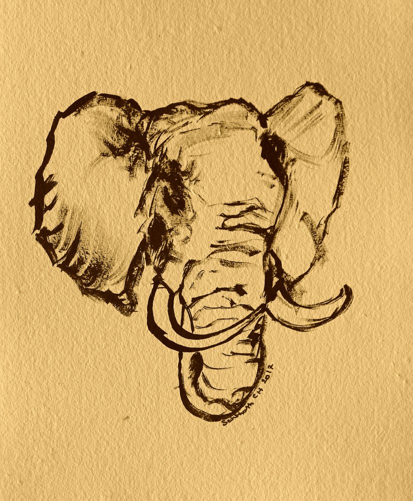 Esboço de elefante selvagem de Santhosh ch