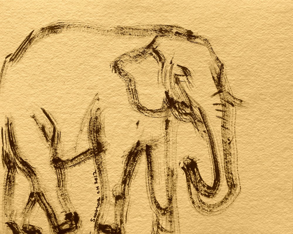 Esboço de elefante selvagem de Santhosh ch