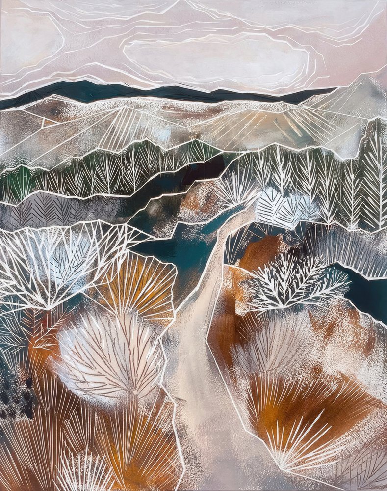 Paisagem abstrata com tons terrosos de Sarah Fitzgerald