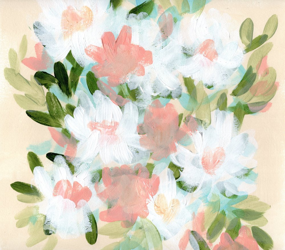 Abstrato floral em tons pastel de Shelley Hampe