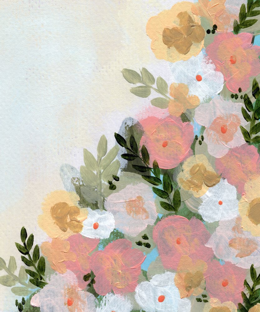 Suaves flores em tons pastel de Shelley Hampe