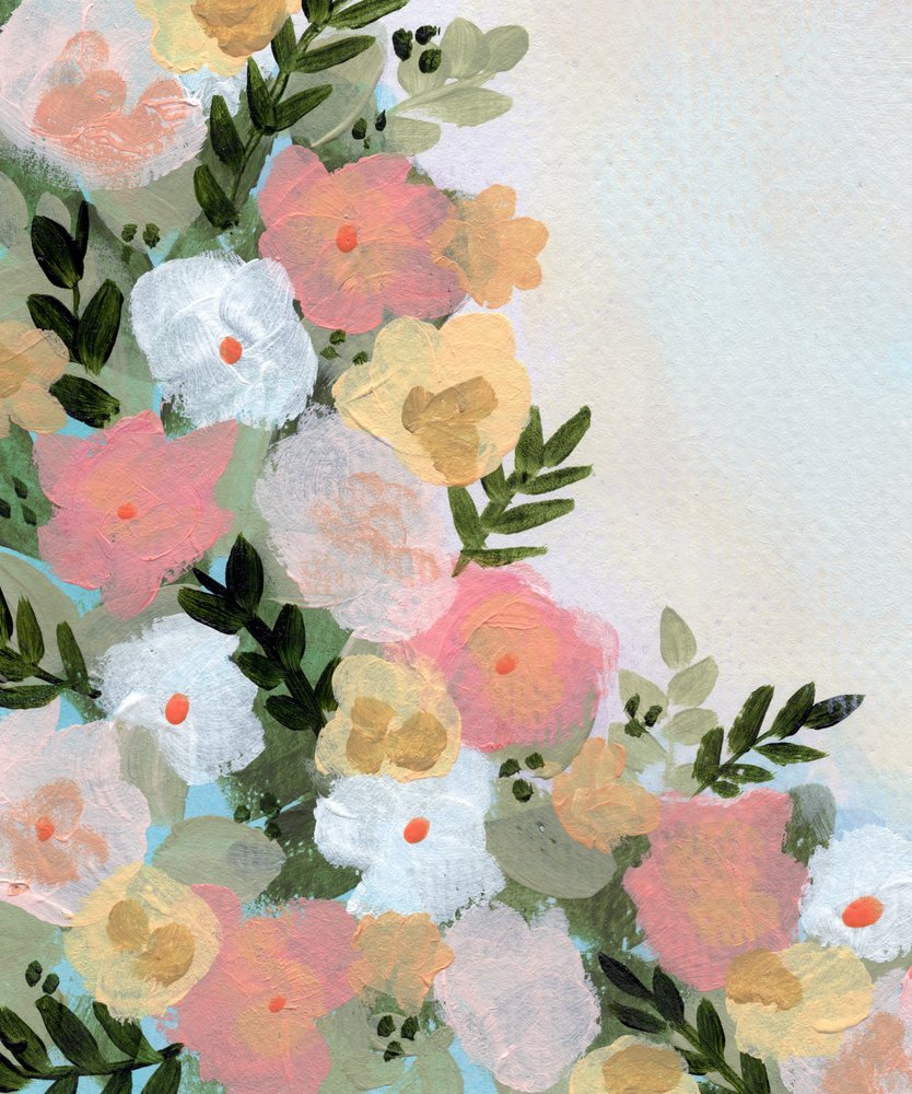 Suaves flores em tons pastel de Shelley Hampe