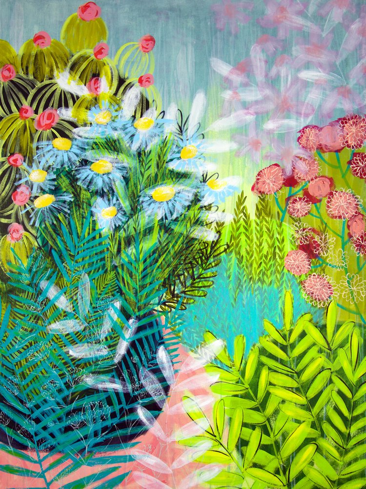 Vibrantes flores de jardim de Shelley Hampe