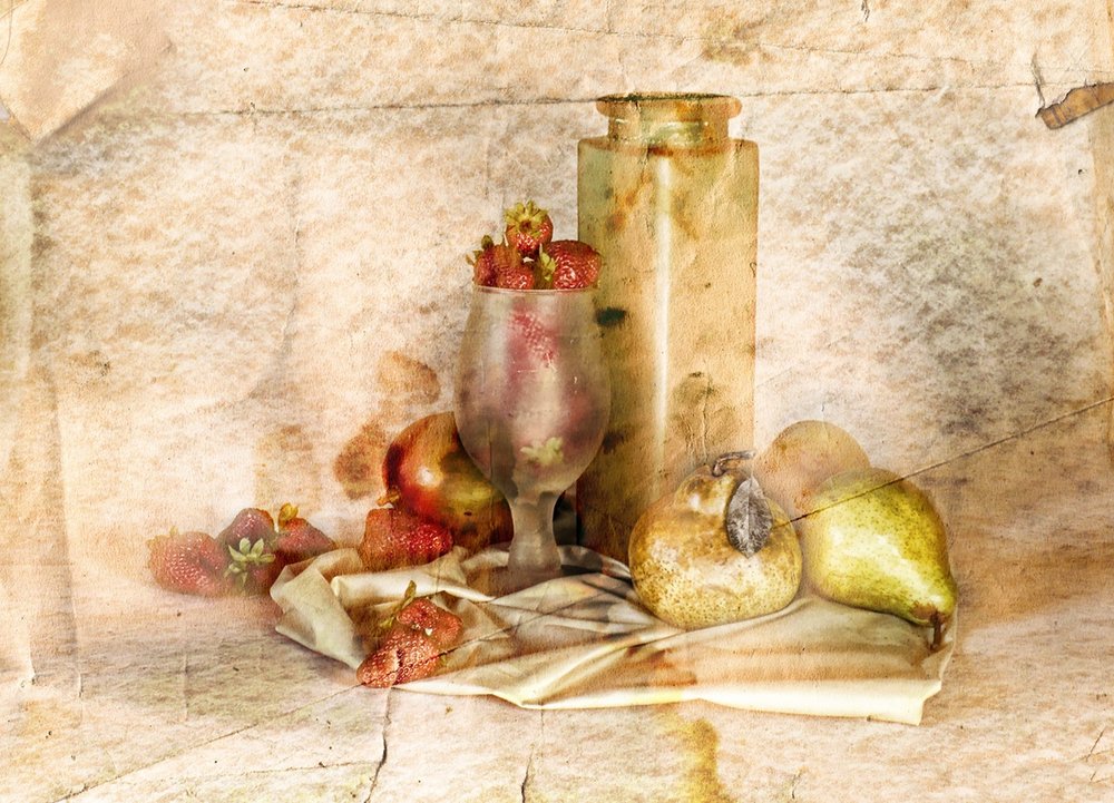 Natureza morta com frutas vintage de Silvia Simonato