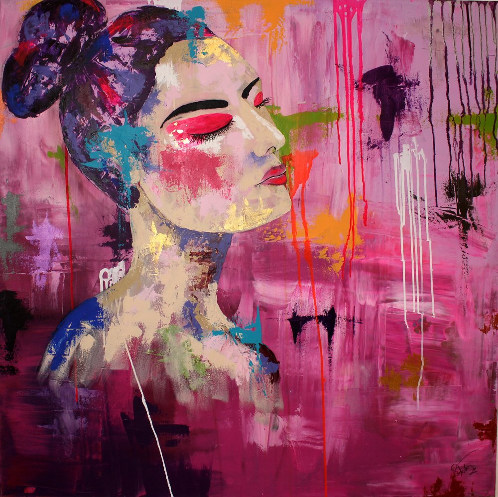 Retrato Rosa Abstrato de Sofia Toborg