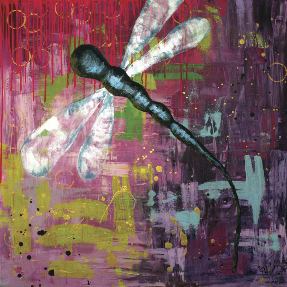 Libélula abstrata e vibrante de Sofia Toborg