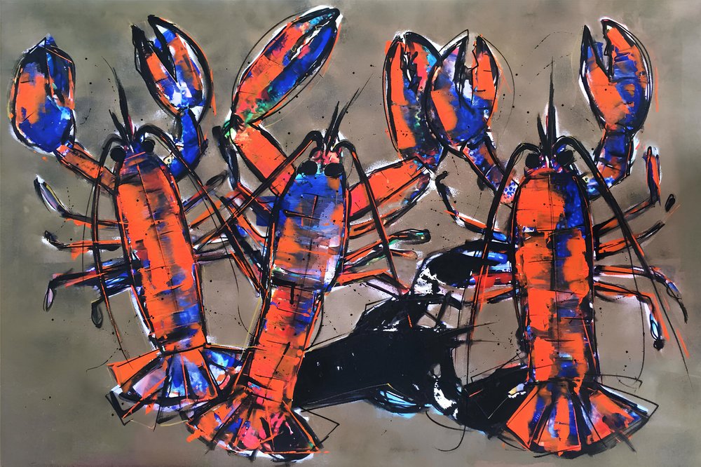 Pintura de lagostas coloridas de Stefan Bammert