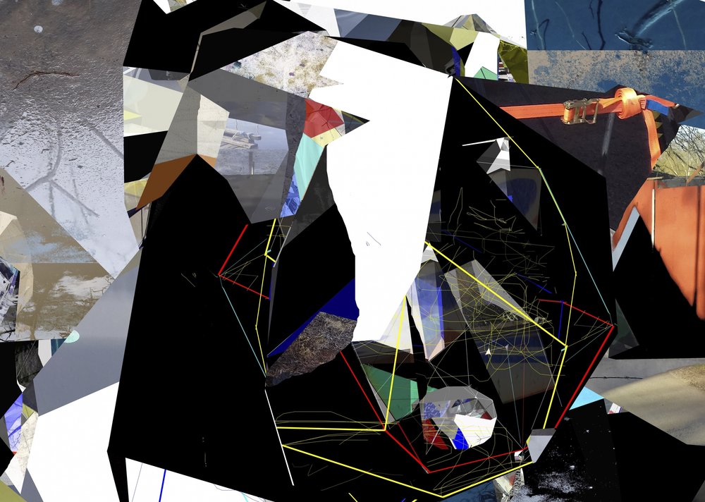 Colagem geométrica abstrata de Stefan Fransson