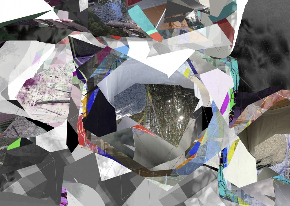 Colagem abstrata geométrica de Stefan Fransson