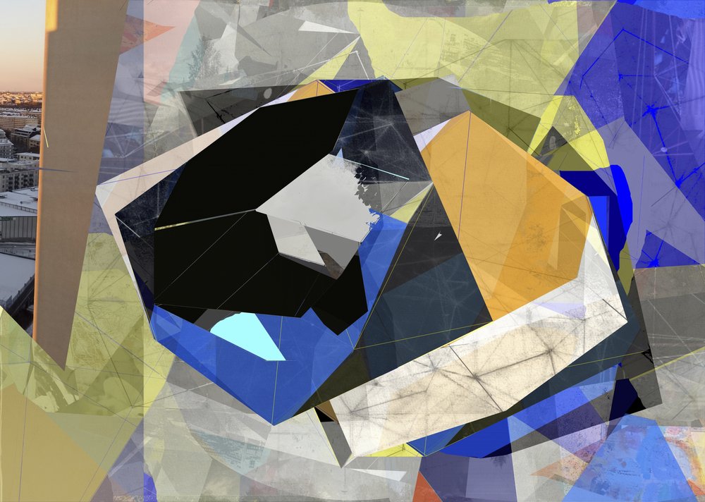 Paisagem urbana abstrata e vibrante de Stefan Fransson