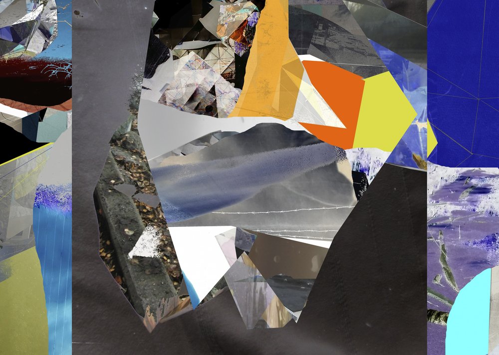 Colagem abstrata vibrante de Stefan Fransson
