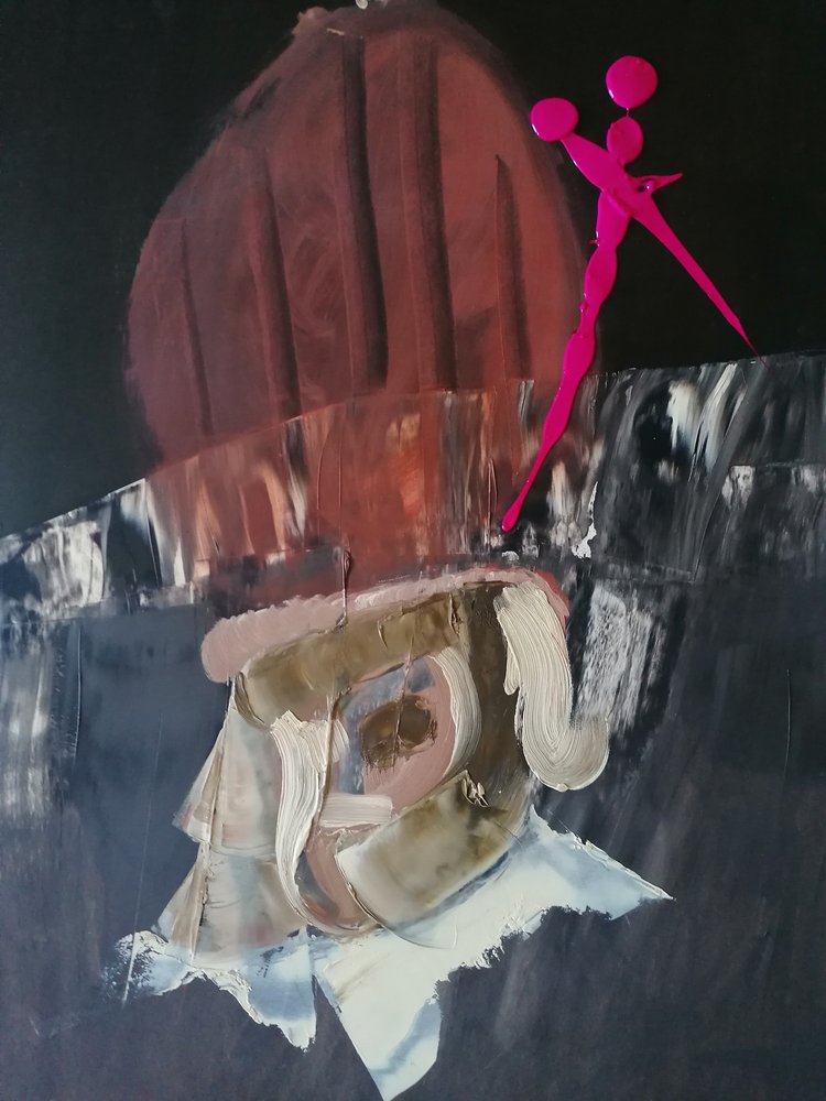 Figura abstracta com pormenor rosa de Stefano Mazzolini