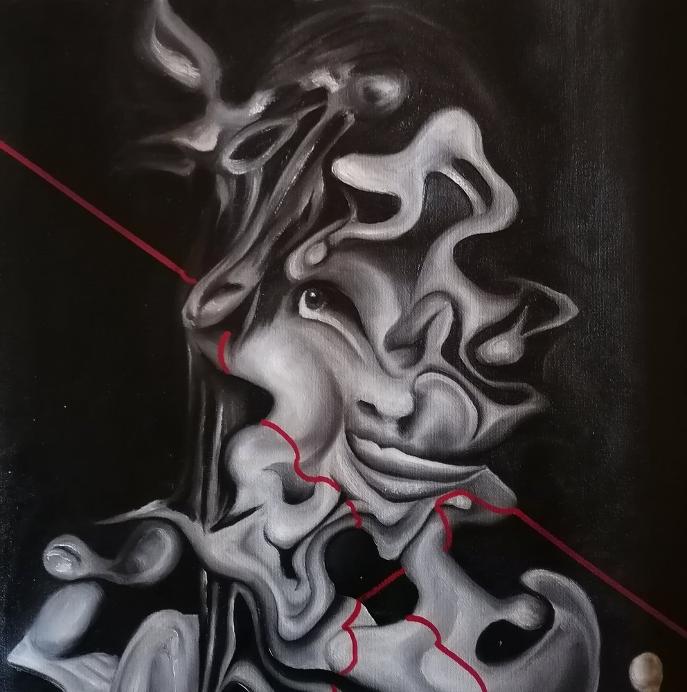 Retrato abstrato distorcido de Stefano Mazzolini