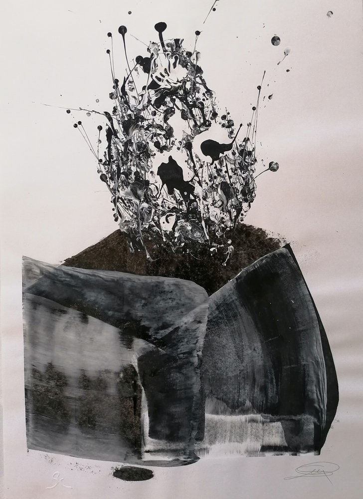 Explosão abstrata monocromática de Stefano Mazzolini
