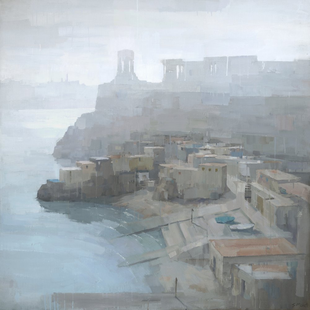 Cidade mediterrânica envolta em neblina de Steve Mitchell