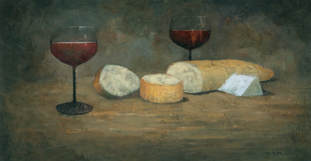 Vinho tinto e queijo de Steve Mitchell