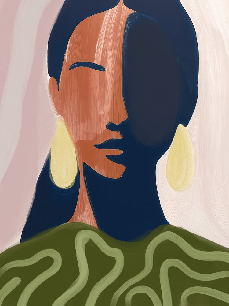 Mulher Serena e Abstrata de Studio Palette
