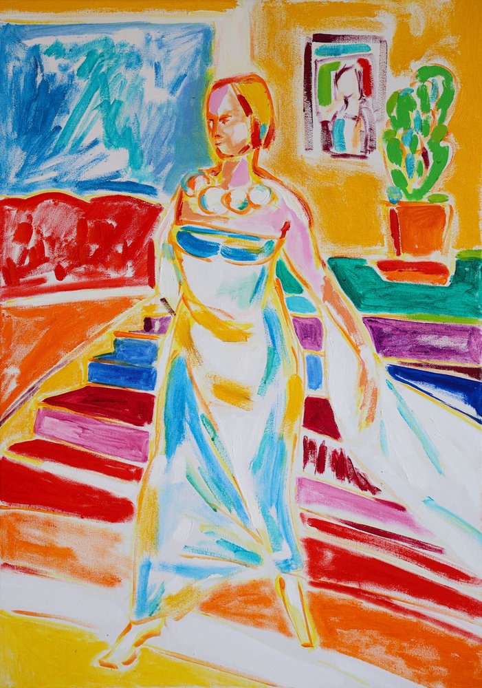Auto-retrato inspirado em Gerhard Richter, Tamara Jare, óleo sobre tela de Tamara Jare