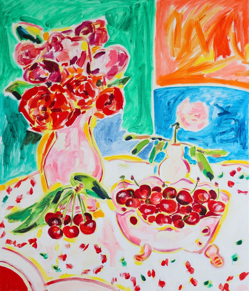 Rosas vibrantes e cerejas frescas de Tamara Jare