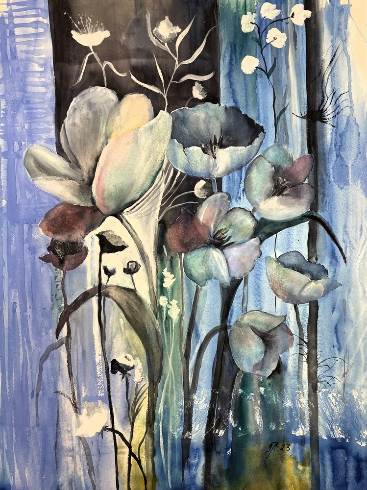 Flores azuis etéreas de Tanya Lundmark
