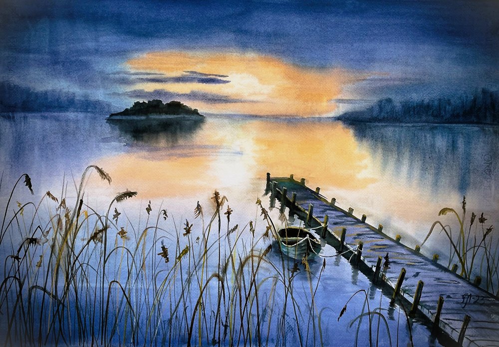 Cais do Lago Sunset de Tanya Lundmark