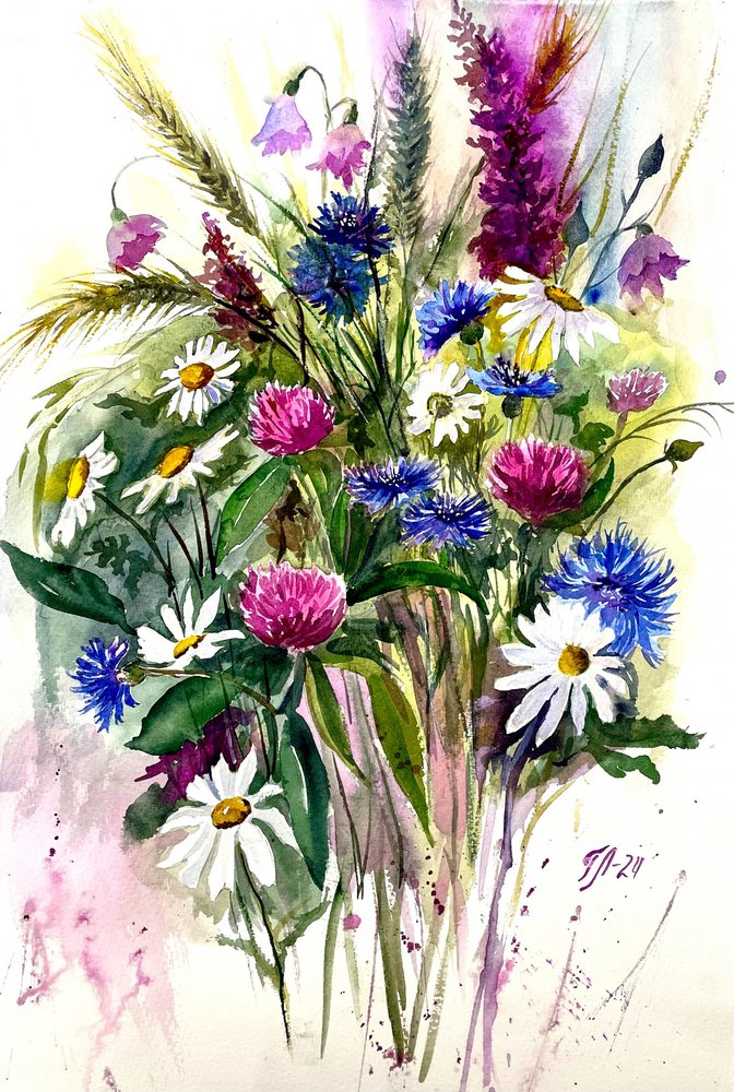 Bouquet de flores silvestres coloridas de Tanya Lundmark