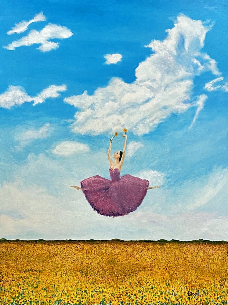 Bailarina num campo de girassóis de Tom Blood