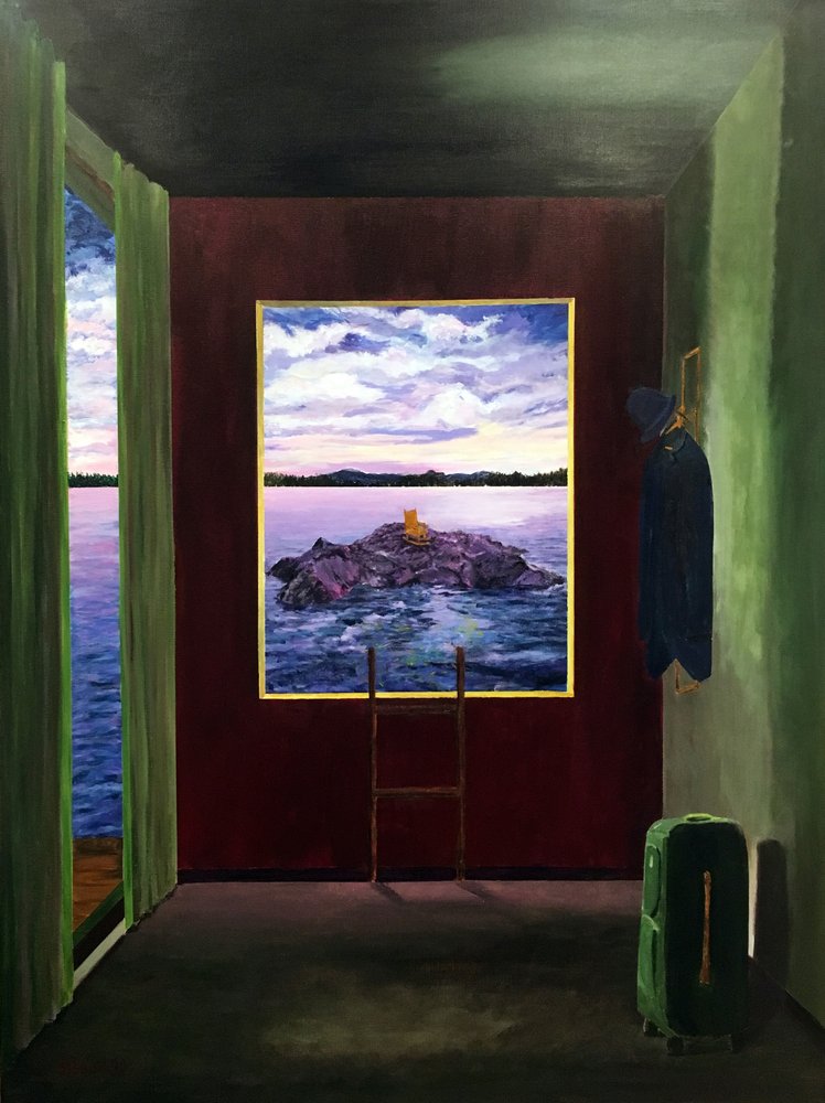 Quarto Surreal com Vista para o Lago de Tom Blood