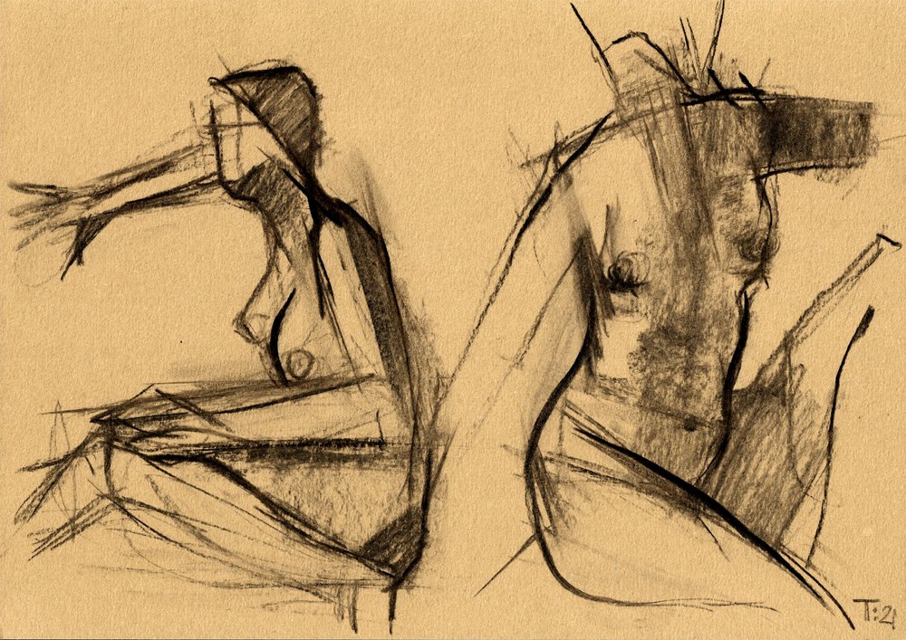 Nus femininos abstratos de Tore Bahnson