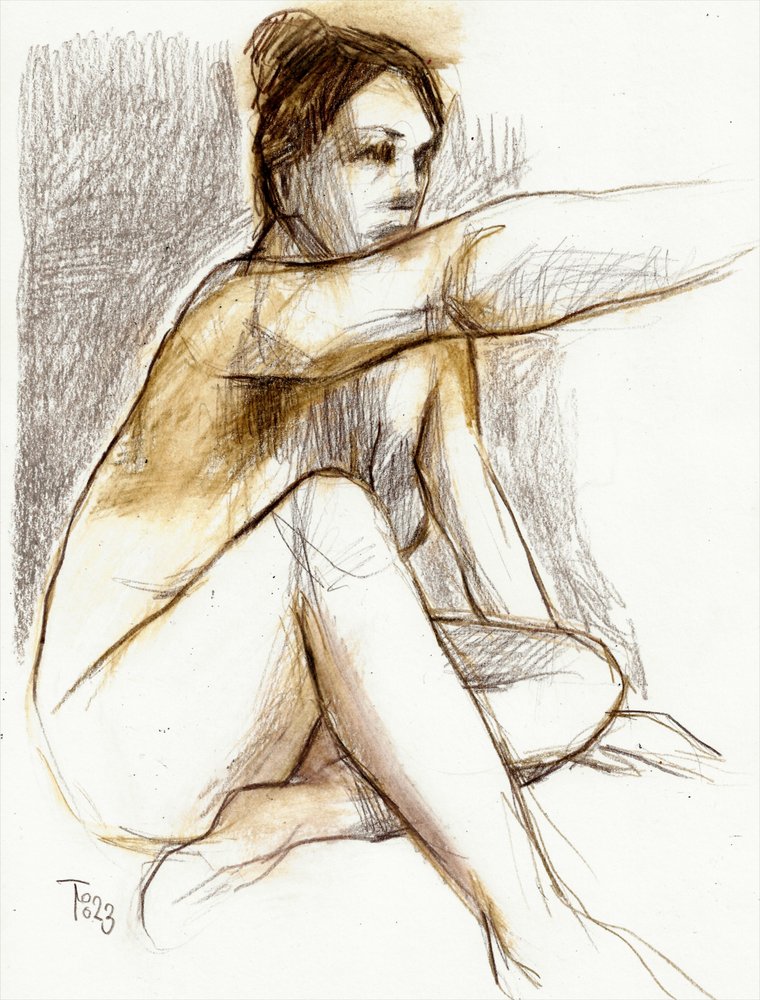 Estudo de figura contemplativa de Tore Bahnson