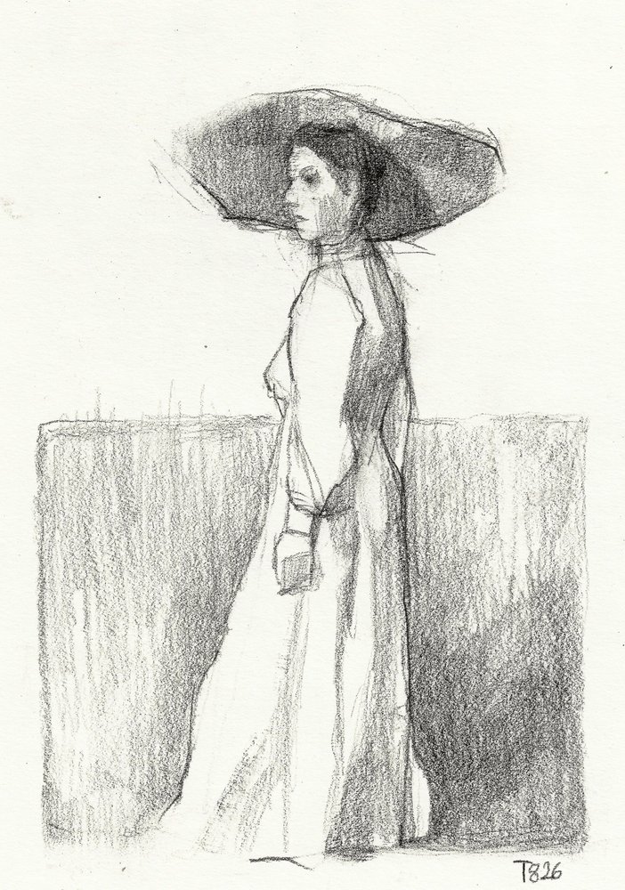 Esboço de uma mulher elegante de Tore Bahnson
